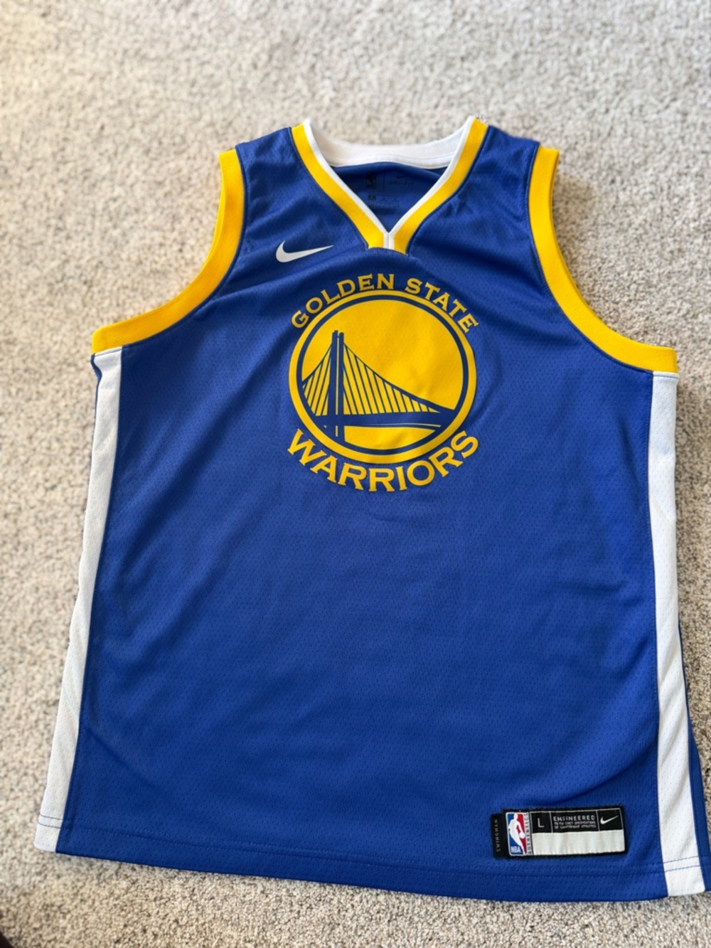 Nike Golden State Warriors Blue & Yellow NBA Jersey Youth Large